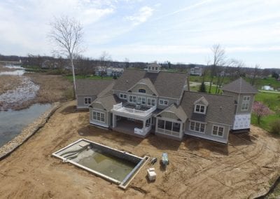Buckeye Lake - Rear Overhead Picture of Home and Pool