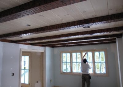 Powell - New Dining Room Ceiling Beams with Tongue and Groove